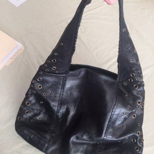 Vintage Nordstrom Black, Italian Leather Hobo Bag